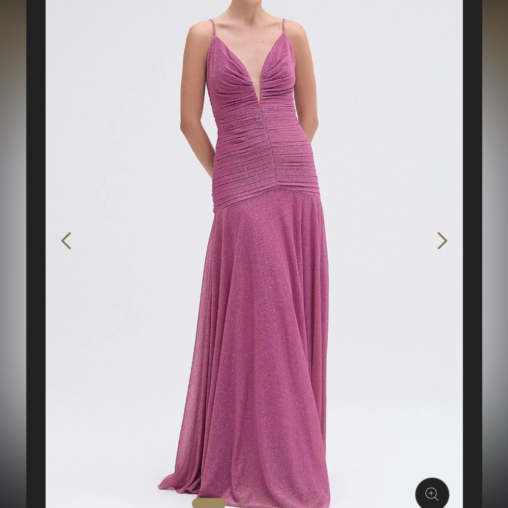 PatBO Metallic Plunge Gown